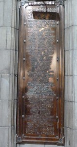 Brass memorial plaque